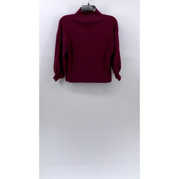 Women's Burgundy Soft Knit Mock-Neck Long Sleeve Pullover Sweater SZ M - Picture 1 of 10